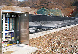 leak detection system installed on a landfill site